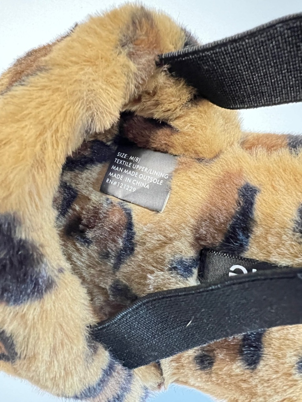 Kensie Leopard Print Plush Faux-Fur Slide Slipper Sandals Size 8 Boho Chic - Picture 8 of 8